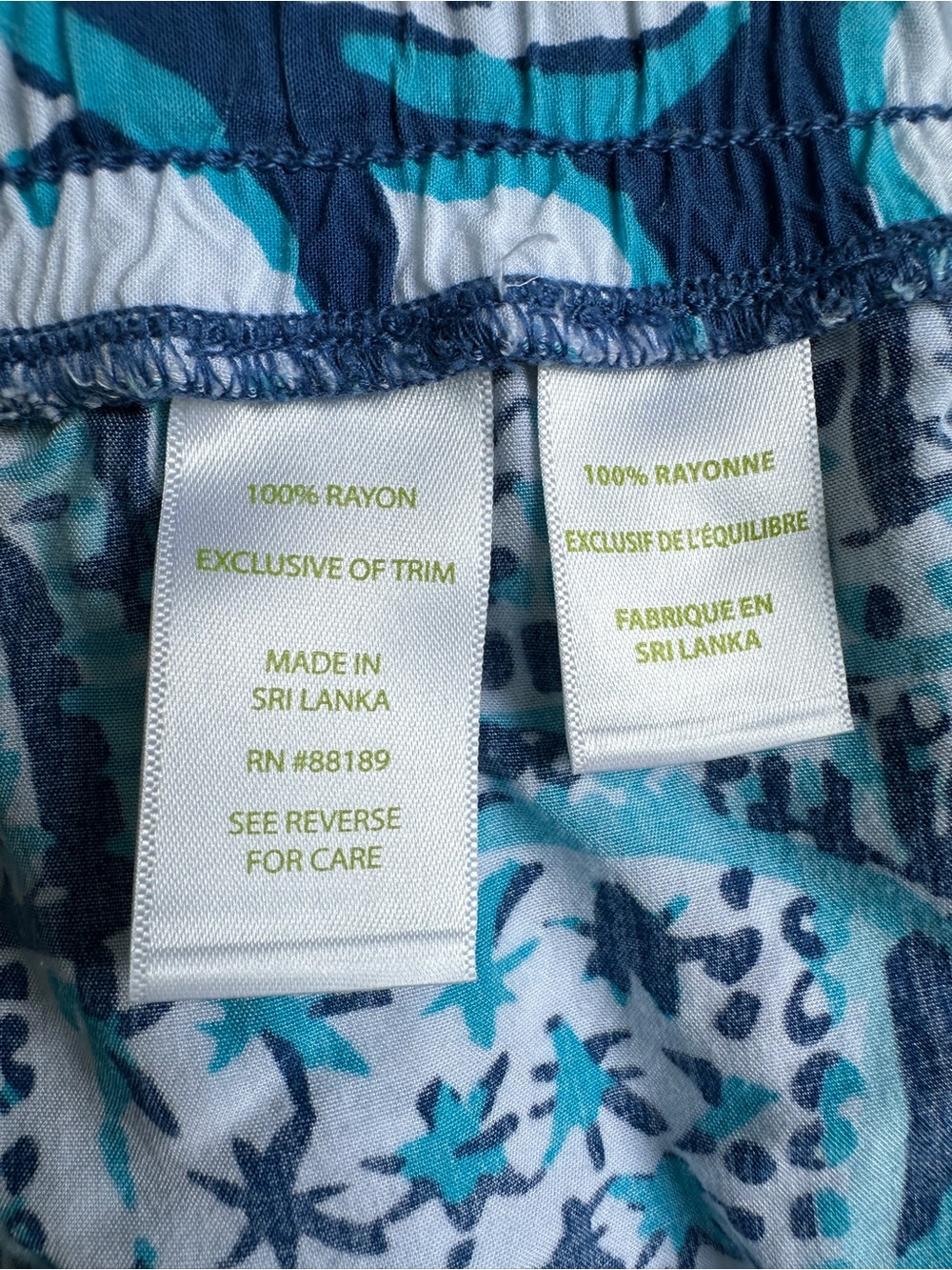 Lilly Pulitzer Teal , Navy & White Printed Elastic-drawstring Waist Shorts - Picture 11 of 11